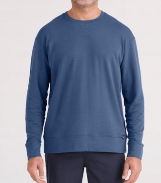 Saxx 3Six Five Crew Sweatshirt In Washed Indigo
