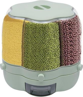 OEM Rotating Food Dispenser Travel Dispenser 6 Grid Cereal Dispenser Rice Container Storage Avec Lid Dry Food Dispenser Storage Box