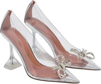 Amina Muaddi Rosie Silver PVC Pumps Size 36