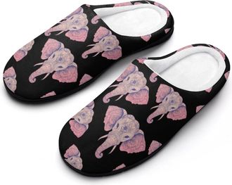 Generic Indian Elephant Cotton Slippers for Women Indoor Outdoor Slipper Slip-On Memory Foam Home Shoes