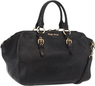 Miu Miu Pre-owned Leather Handbag - Dames - Vintage Handtas - Zwart - ONE Size - Leer - Vintage