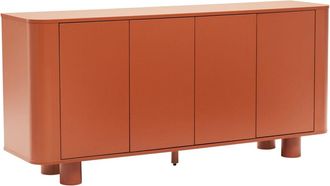 Oviala Aparador escandinavo de 4 puertas 160 cm de largo terracota