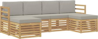 vidaXL Conjunto De Sof&aacute;s De Exterior 6 Uds. Blanco Y Gris Claro Vidaxl