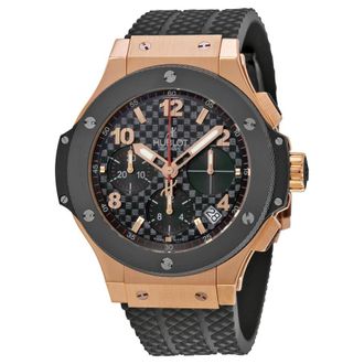 Hublot Pre-owned Hublot Big Bang Chronograph Black Checker Pattern Dial Mens Watch 341.PB.131.RX