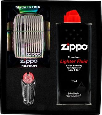 OEM Encendedor Zippo Con Dise&ntilde;o De Patr&oacute;n De L&iacute;nea De Ilusi&oacute;n, Set De Regalo N.&deg; 1