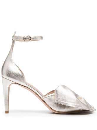 Red(v) Sandalen verfraaid met strik - Goud