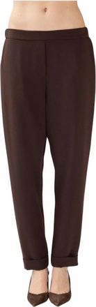 P.A.R.O.S.H. Pantaloni a sigaretta - Dames - Straight fit broeken - Bruin - L - Leer - Broeken