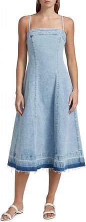 Jonathan Simkhai Clarissa Denim A-Line Midi-Dress In Del Mar