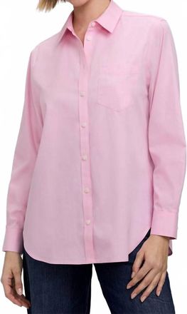 Foxcroft Boyfriend Shirt In Chambray Pink