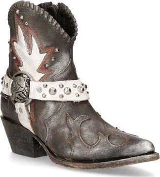 New Rock Leather Fringed Pointed Cowboy Boots- WSTM003-S1
