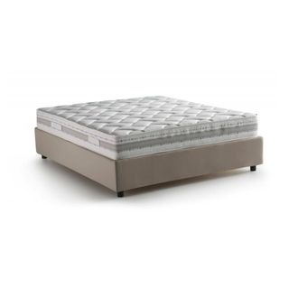 Dmora Cama Matrimonial Apel, Cama Matrimonial Con Colch&oacute;n Incluido, Desenfundable Hecho En Italia, Con Almacenaje, Gris Taupe Taupe