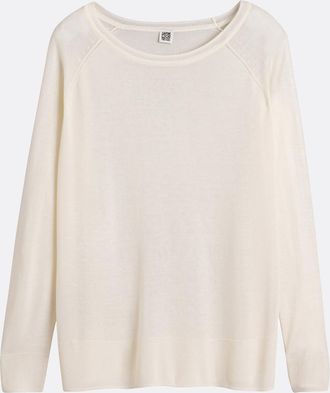 La Redoute Collections Trui met ronde hals in fijn tricot, lange mouwen