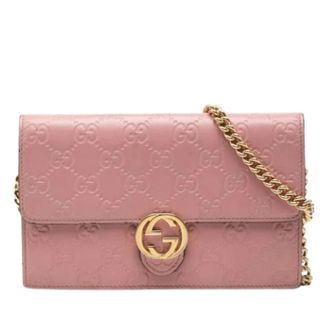 Gucci Pre-owned Mini Crossbody Bag - Dames - Pre-owned - Roze - Maat: ONE Size Leer