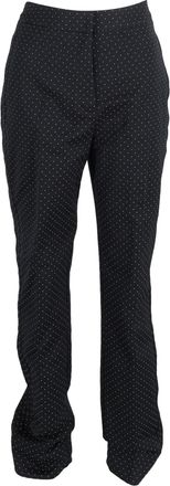 Erdem Erdem Polka Dot Print High-Waisted Wide-Leg Trousers in Black Wool