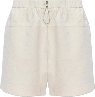 Moncler Shorts met Logopatch - Dames - Korte Broeken - Beige - S - Katoen - Korte Broeken