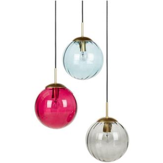 Beliani Lampadario in metallo ferro multicolore e paralume in vetro Kangaroo