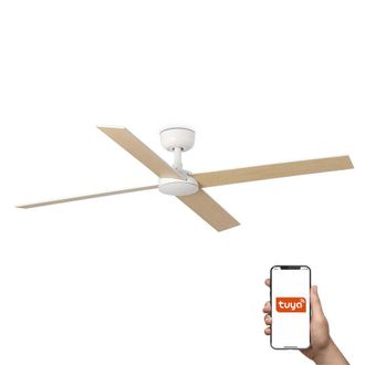 Netlighting Rudder Large 4 Blade Ceiling Fan Matt White Tuya Smart System