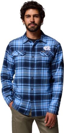 Columbia Mens Columbia Carolina Blue North Carolina Tar Heels Flare Gun Omni-Wick Flannel Long Sleeve Button-Up Shirt at Nordstrom, Size X-Large