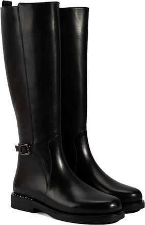 Desa Woman Over-the-Knee Boots - Textile Upper, Flat Heel, Side Zip, Breathable | Black - 38