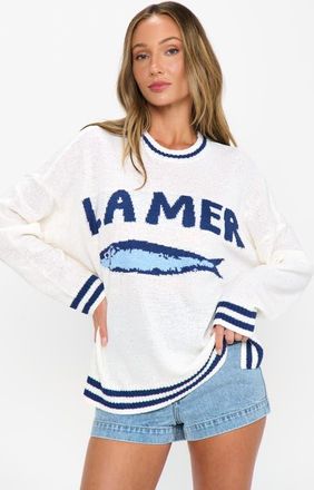 Show me your Mumu Settle In Sweater in La Mer Graphic Knit at Nordstrom, Size X-Small