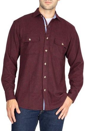 Tailorbyrd Solid Melange Sweater Shirt in Bordeaux at Nordstrom Rack, Size Large