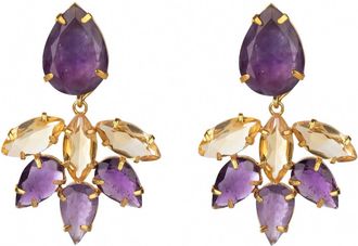 Bounkit Womens Detachable Bottom Sybil Earrings In Purple