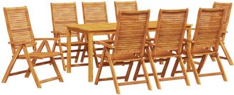 vidaXL Conjunto De Comedor De Jard&iacute;n 9 Uds. Marr&oacute;n Vidaxl