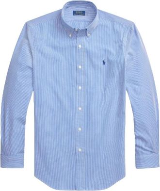 Polo Ralph Lauren Gestreept katoenen overhemd op maat - Heren - Casual Overhemden - Blauw - XL - Katoen - Overhemden