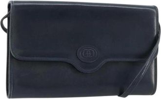Gucci Pre-owned Shoulder Bag - Dames - Vintage Schoudertas - Blauw - ONE Size - Leer - Vintage