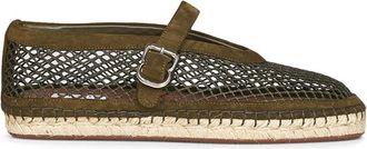 Alaia Espadrilles van visnet en su&egrave;de - Dames - Espadrilles - Groen - 38 EU - Su&egrave;de - Schoenen