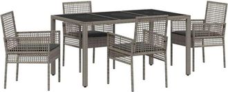 vidaXL Vidaxl - Conjunto De Comedor De Jard&iacute;n 5 Pcs Gris Polirat&aacute;n