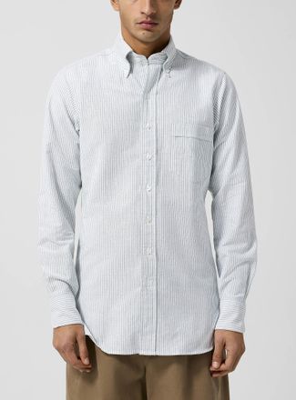 Drake's Mens Striped Oxford shirt