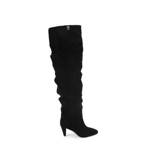 Kurt Geiger Womens Suede Shoreditch Otk Slouch Boots - Black - Size UK 3