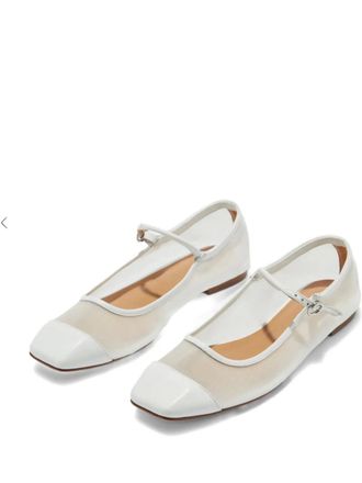 Aeyde Uma Mesh ballerina flats - White