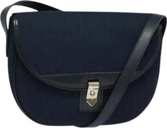 Dior Pre-owned Trotter Canvas Schoudertas - Dames - Vintage Schoudertas - Blauw - ONE Size - Leer - Vintage