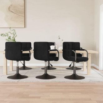 vidaXL Sillas De Comedor Giratorias 6 Unidades Terciopelo Negro Vidaxl