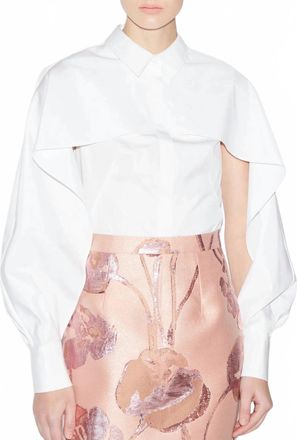 Huishan Zhang Edwidge Cape Shirt In White