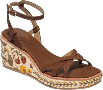 Bernardo Cairo Embroidery Leather Wedge