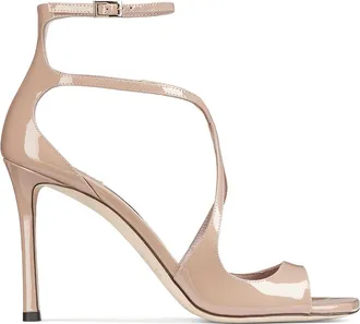 Jimmy Choo London Azia95 Patent Leather Sandals In Pastel Pink