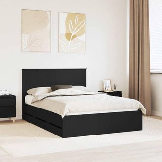 Berkfield Home Bed Frame with Drawer Black 140 x 190 cm Engineer Wood