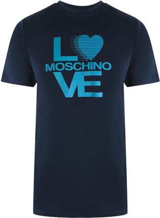 Love Moschino Heren Liefde Katoenen T-Shirt (Marineblauw)