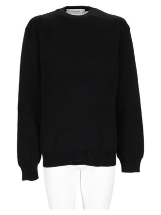 Golden Goose Classic Crew Neck Black Sweater With Embossed Detail