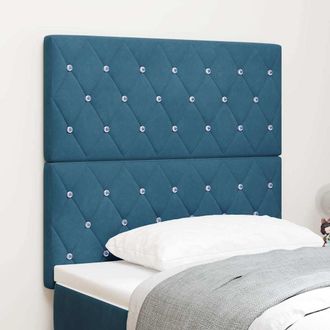 vidaXL Vidaxl - Testiera In Velluto Argyle Manuale Blu Scuro 100 Cm Velluto