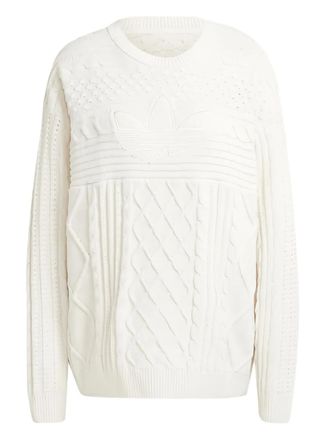 adidas cable-knit sweater - women - Recycled Polyester - M - White