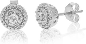 Vir Jewels 1/10 cttw Lab Grown Diamond Composite Earrings in Sterling Silver With Push Backs For Women