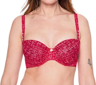 Louisa Bracq Tweegy Tulle Bralette In Rouge A Levre