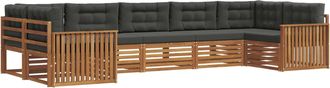 vidaXL Conjunto De Sof&aacute;s De Exterior 7 Uds. Natural Y Antracita Vidaxl