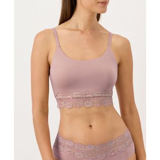 Pact Lace Modern Scoop Bralette Made With Organic Cotton in Dusted Violet at Nordstrom, Size Xx-Large