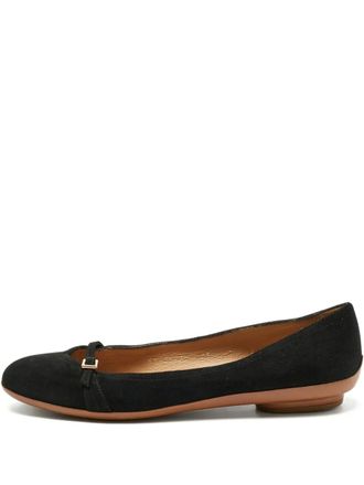 Ferragamo Audrey su&egrave;de ballerinas - Zwart