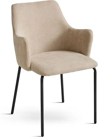 Siediti Fuori e Dentro Set de 2 sillas acolchadas en tejido beige con patas de metal